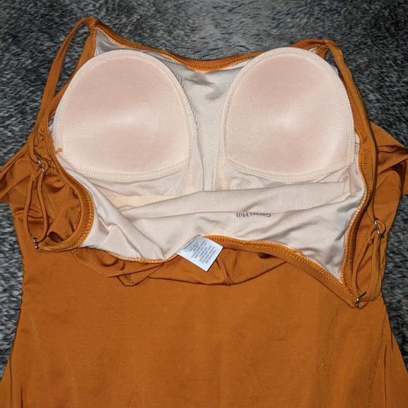 Garnet Hill Playa Ruffle-Overlay One-Piece Swimsuit Curry 6 - Picture 5 of 10